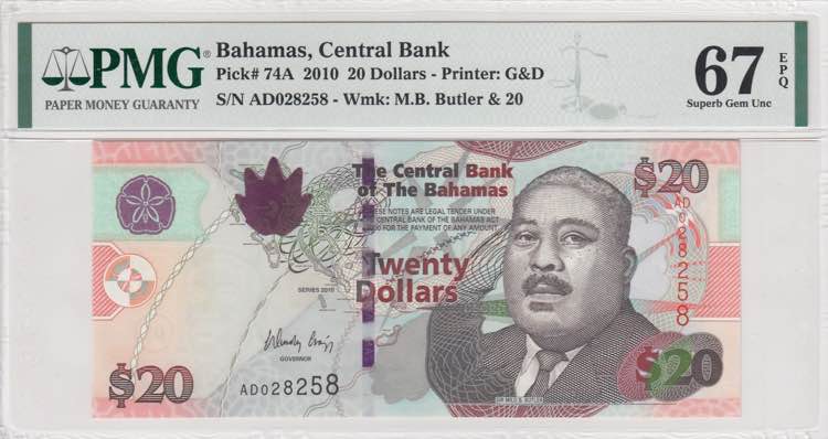 Bahamas, 20 Dollars, 2010, UNC, ... 