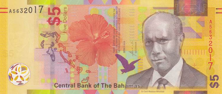 Bahamas, 5 Dollars, 2020, UNC, pNew