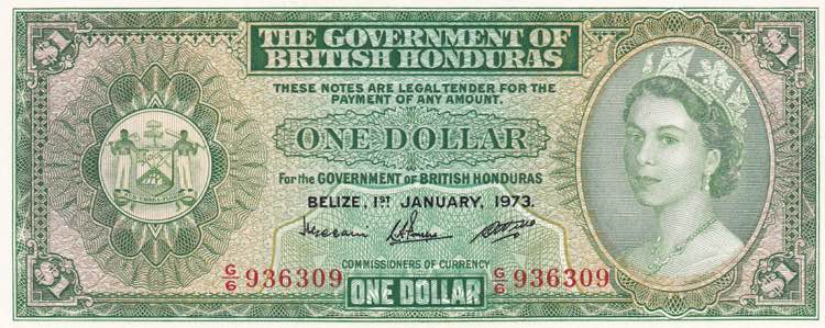 Belize, 1 Dollar, 1973, UNC, p28c