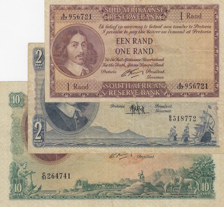 South Africa, 1-2-10 Rand, ... 