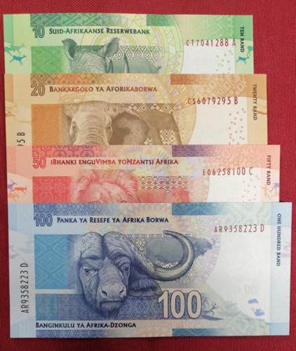 South Africa, 10-20-50-100 Rand, ... 