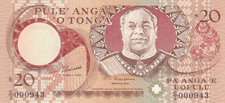 Tonga, 20 Paanga, 1995, UNC, p35b