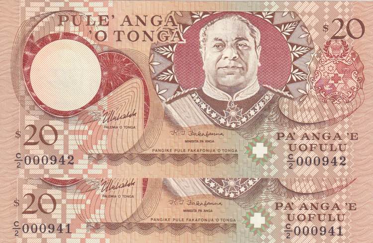 Tonga, 20 Paanga, 1995, UNC, ... 