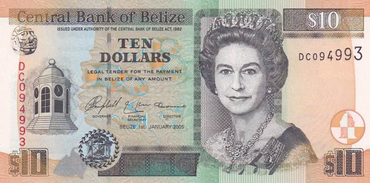 Belize, 10 Dollars, 2005, UNC, p68b