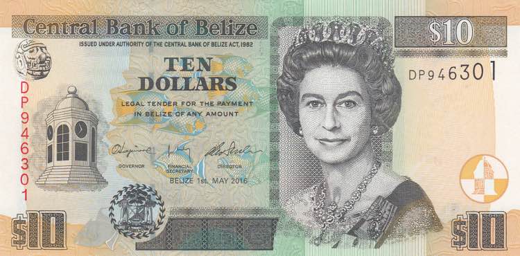 Belize, 10 Dollars, 2016, UNC, p68e
