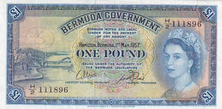 Bermuda, 1 Pound, 1957, XF, p10c