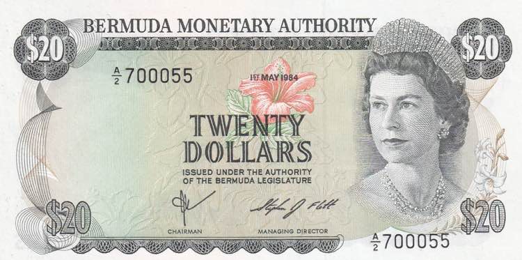 Bermuda, 20 Dollars, 1984, UNC, ... 