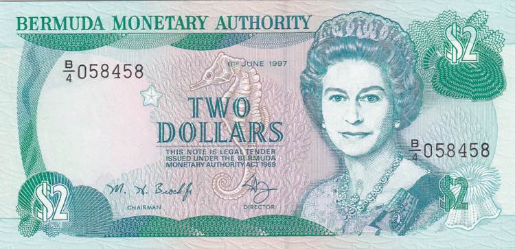 Bermuda, 2 Dollars, 1997, UNC, ... 