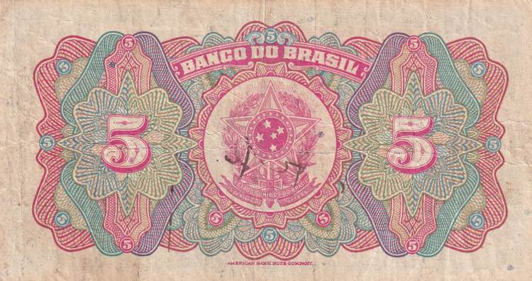 Brazil, 5 Mil Reis, 1923, VF, p112a