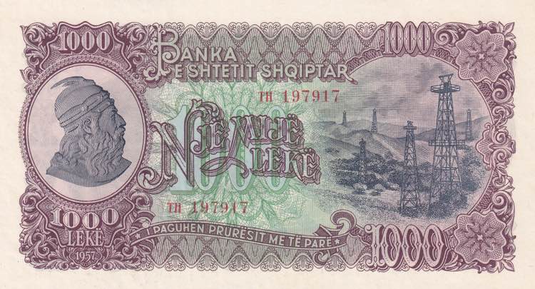 Albania, 1.000 Leke, 1957, UNC, ... 