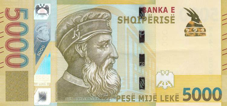 Albania, 5.000 Leke, 2017, XF, p80a