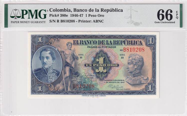 Colombia, 1 Peso Oro, 1947, UNC, ... 