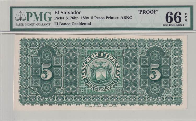 El Salvador, 5 Pesos, 189X, UNC, ... 