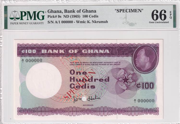 Ghana, 100 Cedis, 1965, UNC, p9s, ... 