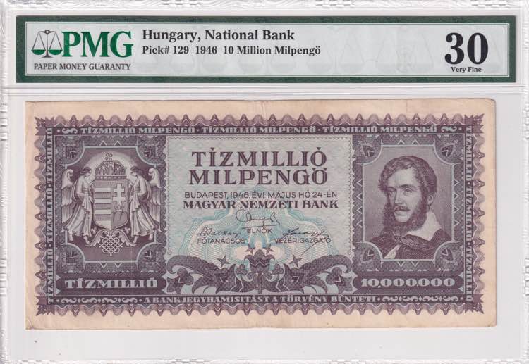 Hungary, 10 Million Milpengö, ... 