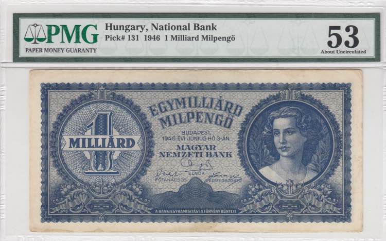 Hungary, 1 Milliard Milpengö, ... 