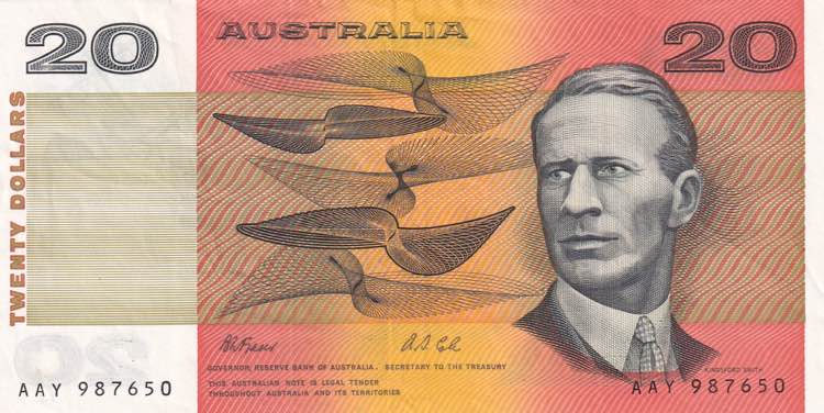 Australia, 20 Dollars, 1991, XF, ... 