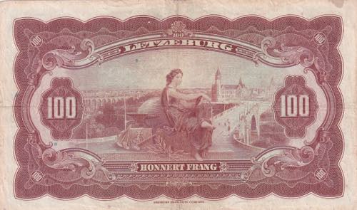 Luxembourg, 100 Frang, 1944, VF, ... 