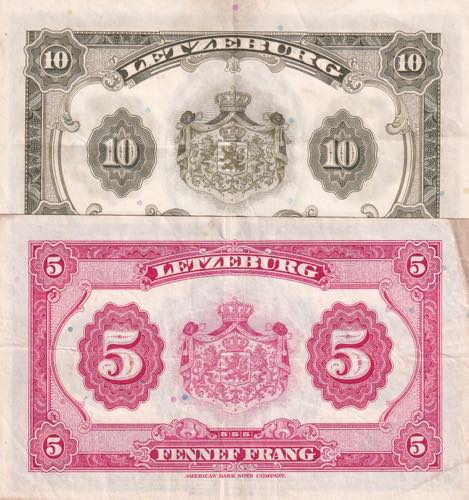 Luxembourg, 5-10 Francs, 1944, ... 