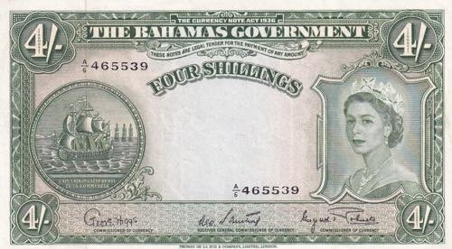 Bahamas, 4 Shillings, 1953, XF, ... 