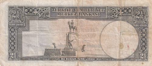 Turkey, 2 1/2 Lira, 1939, VF, ... 