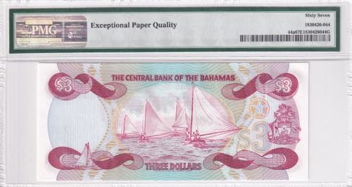 Bahamas, 3 Dollars, 1984, UNC, p44a