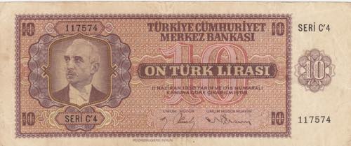 Turkey, 10 Lira, 1942, XF, p141, ... 