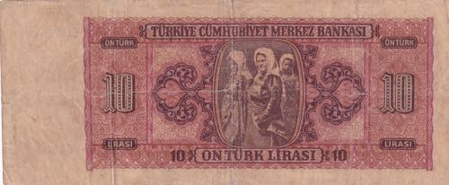 Turkey, 10 Lira, 1942, FINE, p141, ... 