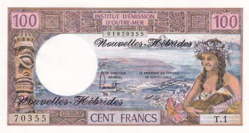 New Hebrides, 100 Francs, ... 