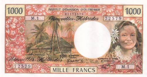 New Hebrides, 1.000 Francs, 1979, ... 