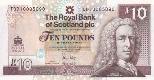 Scotland, 10 Pounds, 2012, AUNC, ... 