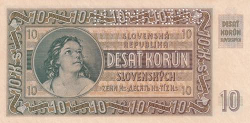 Slovakia, 10 Korun, 1939, UNC, ... 