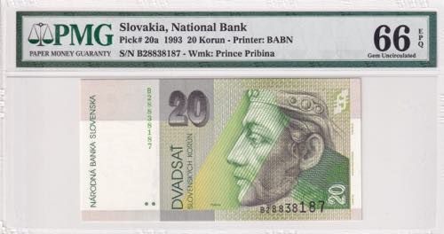 Slovakia, 20 Korun, 1993, UNC, p20a