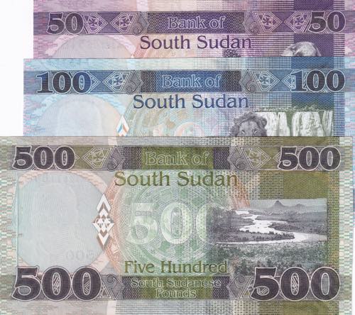 South Sudan, 50-100-500 Pounds, ... 