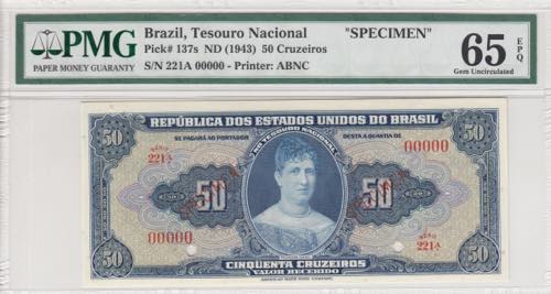 Brazil, 50 Cruzeiros, 1943, UNC, ... 