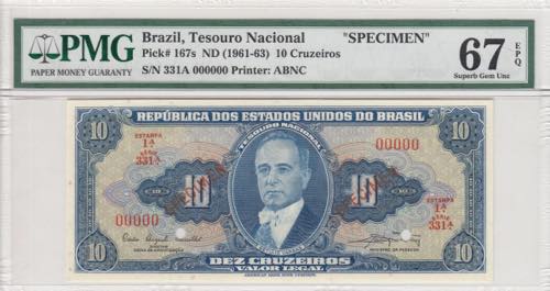 Brazil, 10 Cruzeiros, 1961/1963, ... 