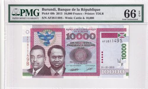 Burundi, 10.000 Francs, 2013, UNC, ... 