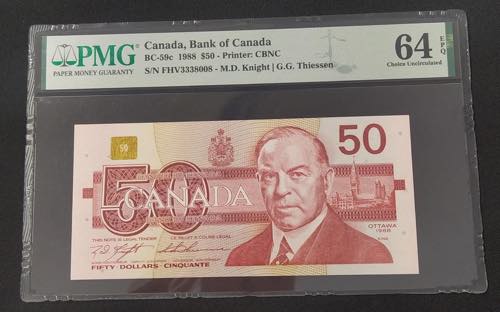 Canada, 50 Dollars, 1988, UNC, p98c