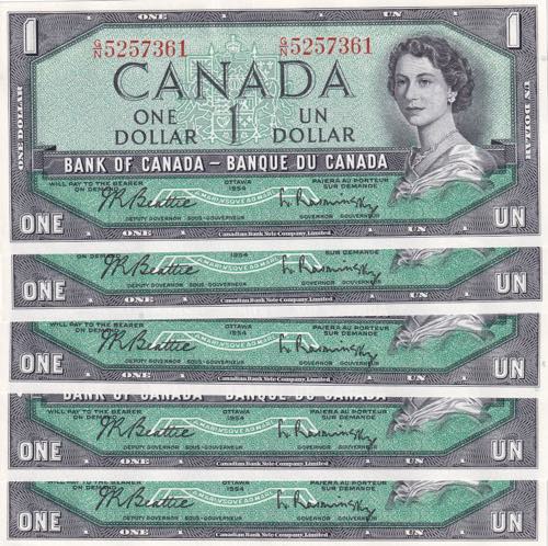 Canada, 1 Dollar, 1954, UNC, p74b, ... 