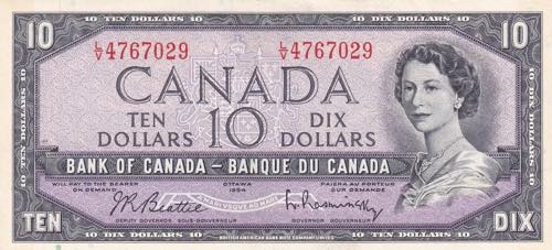 Canada, 10 Dollars, 1954, AUNC(+), ... 