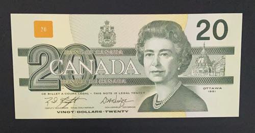 Canada, 20 Dollars, 1991, UNC, p97d