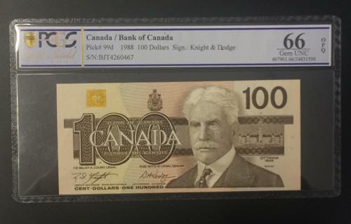Canada, 100 Dollars, 1988, UNC, ... 