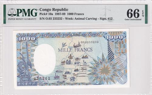 Congo Republic, 1.000 Francs, ... 