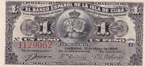 Cuba, 1 Peso, 1896, UNC, p47a