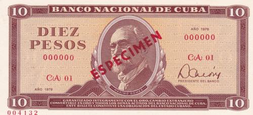 Cuba, 10 Pesos, 1978, UNC, p104s, ... 