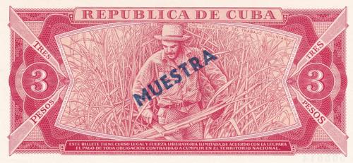 Cuba, 3 Pesos, 1983, UNC, p107as, ... 
