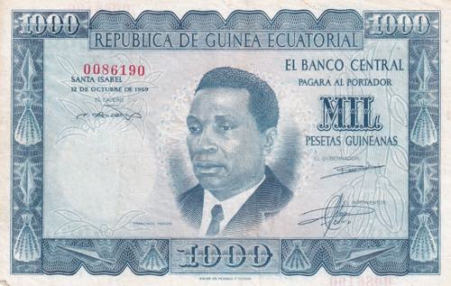 Equatorial Guinea, 1.000 Pesetas ... 