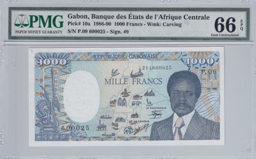 Gabon, 1.000 Francs, 1986/1990, ... 