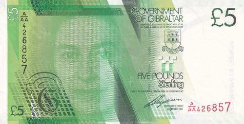 Gibraltar, 5 Pounds, 2011, UNC, p35