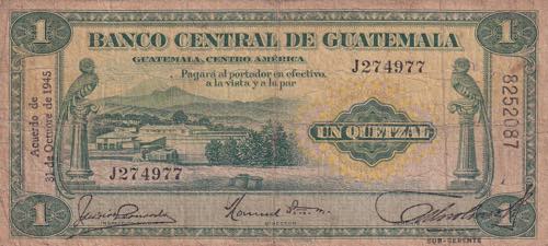 Guatemala, 1 Quetzal, 1945, FINE, ... 